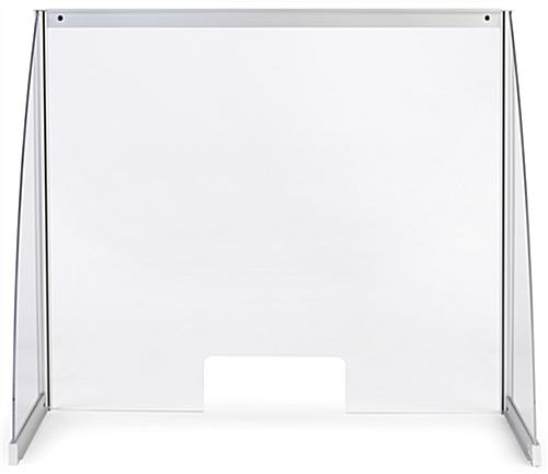 Countertop acrylic hygiene shield with 0.15 inch thick panel