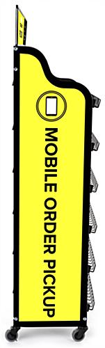 Mobile order pickup stand for indoor or outdoor use 