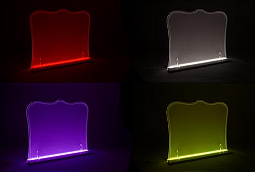 Illuminated countertop acrylic barrier with ambient glow