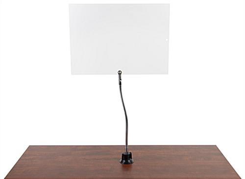 Flexible gooseneck safety shield with horizontal orientation
