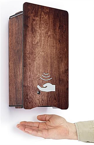 Decorative hand sanitizer dispenser with hands-free dispensing 