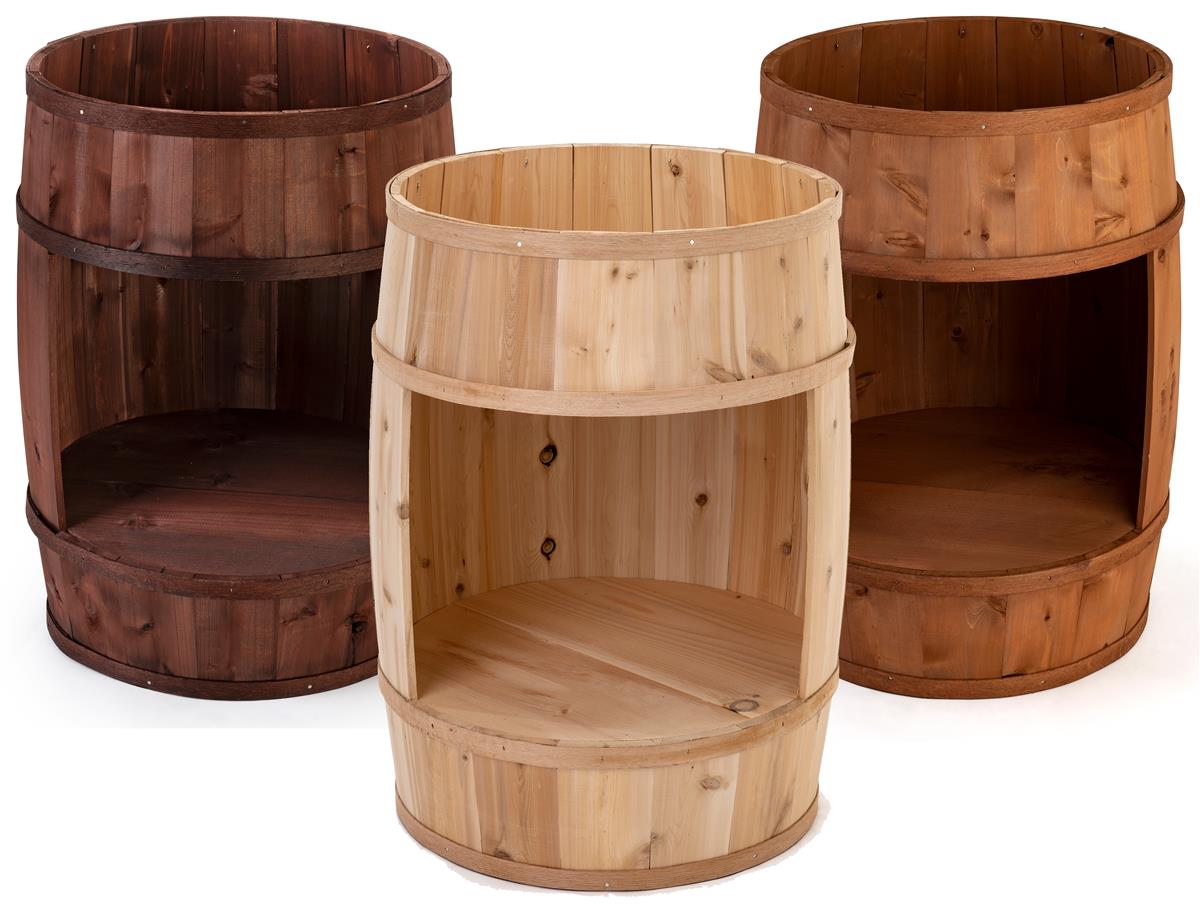 Bourbon Barrel Display Case Large Cutout in Center