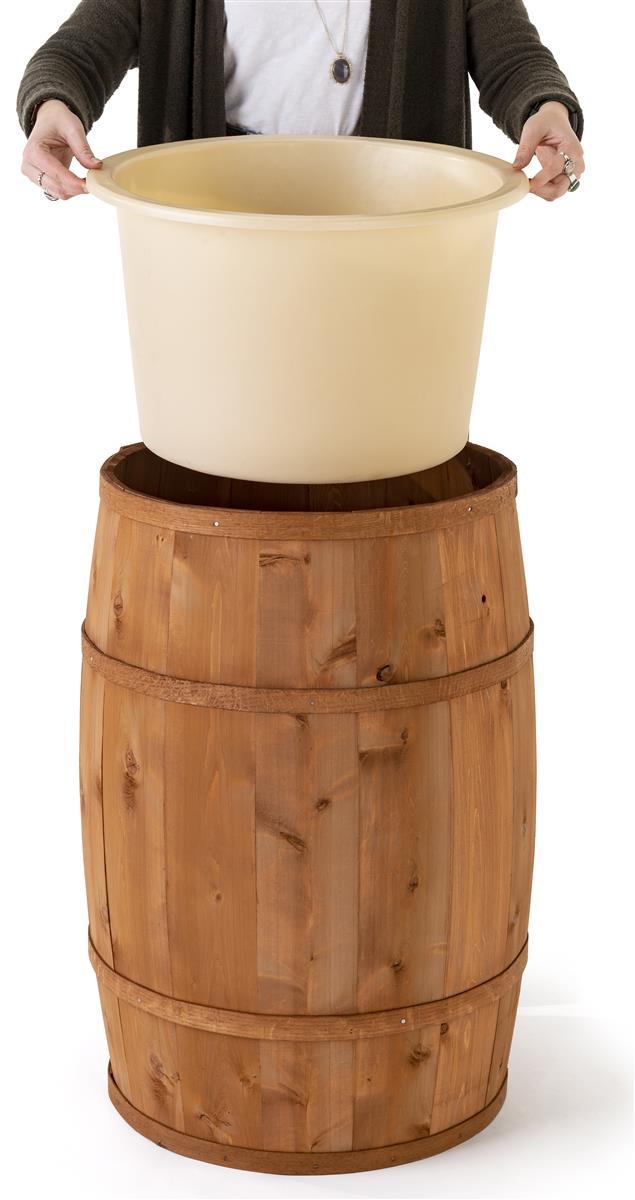Food Grade Cedar Barrel Removable Plastic Liner