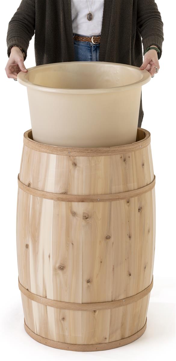 Food Grade Cedar Barrel Removable Plastic Liner