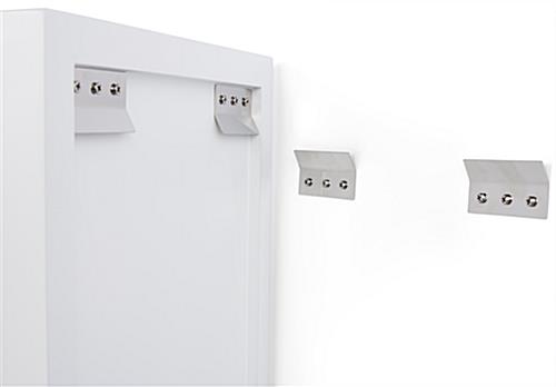 Cube pedestal wall display hangs with ease