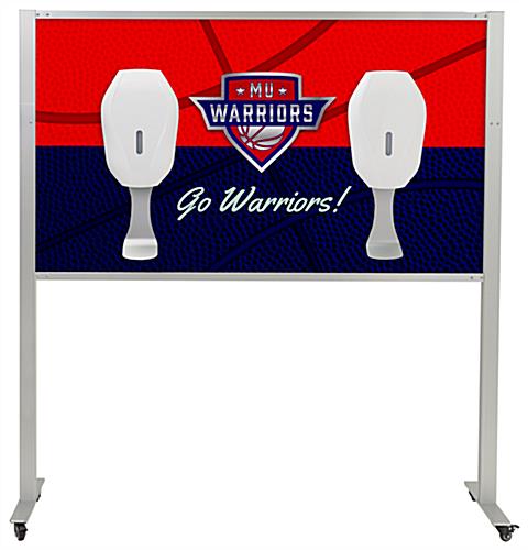 Multi-dispenser sanitizer stand with graphics and personalized branded print