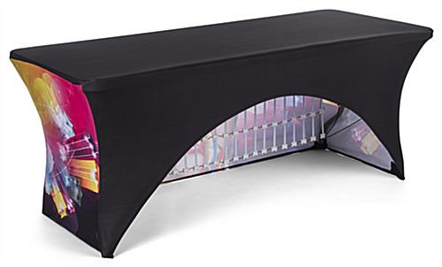 Stretch Polyester 6 Foot backlit custom scrim cover and table set 