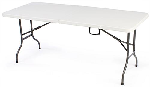 6 Foot backlit custom scrim cover and table set with white tabletop