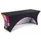 8ft custom stretch LED table cover replacement graphic with open back design