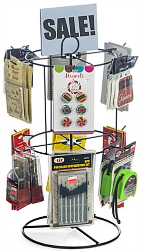 Sign Holder Included 2-Tier Countertop Peg Spinner Rack 