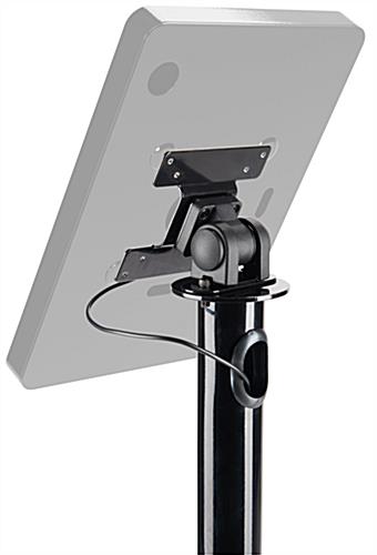 Black tablet floor stands w/ non-adjustable height & cord management