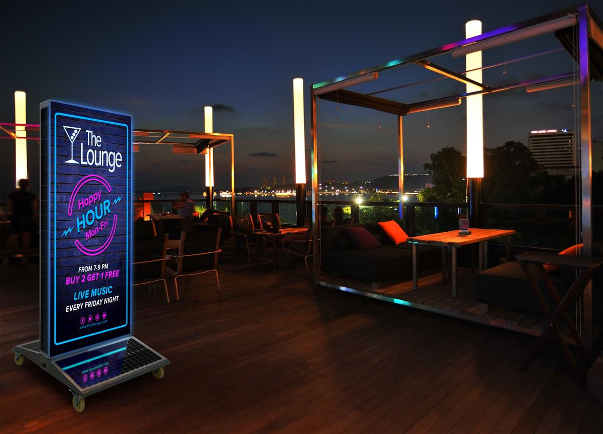 Solar Light Box Banner Stand Custom SEG Graphics