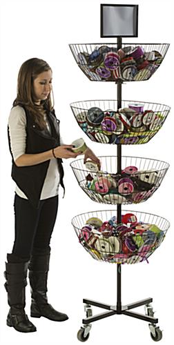 Wire 4 Tier Basket Stand 