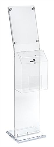 Clear Charity Collection Box with Lockable Lid