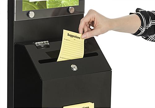 Black Literature Stand with Ballot Box and Locking Lid