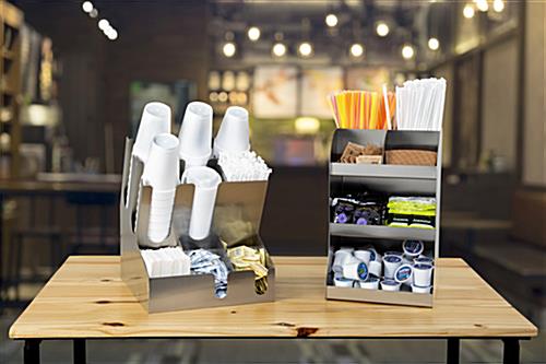 Coffee creamer display and condiment dispenser