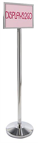 Chrome Stanchion with Sign Frame 