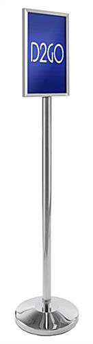 Chrome Stanchion with Sign Holder 