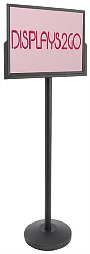 Black Stanchion Post with Sign Holder 