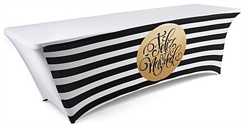holiday stretch table cover feliz navidad with non-traditional design