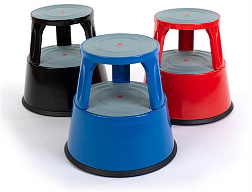 Bright round rolling step stool