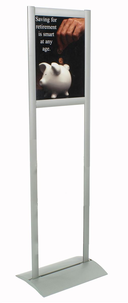 18 x 24 Sign Holder 2 Sided Silver Floor Standing Poster Stand