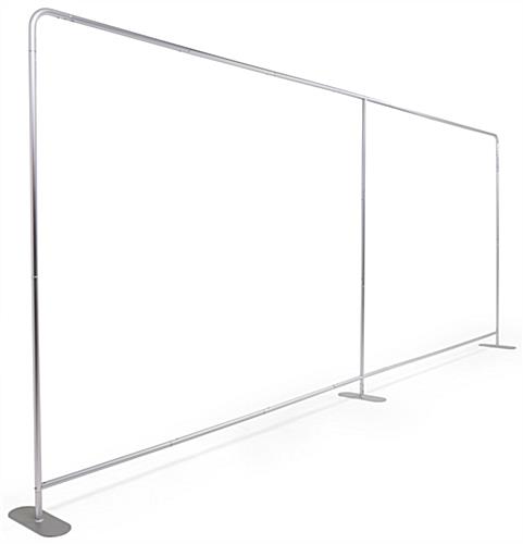20' trade show package with 20’ wide aluminum backwall frame