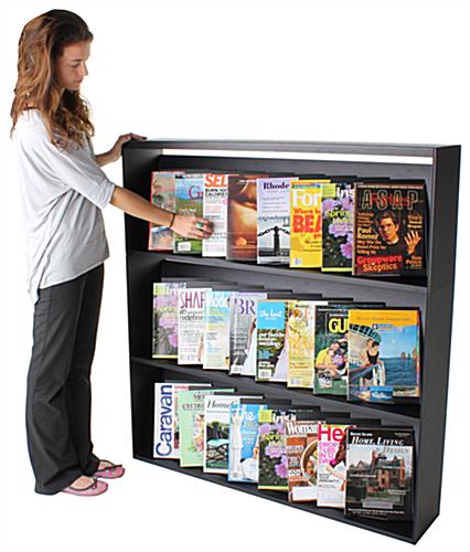 Black Magazine Rack - (32) Open Front Pockets