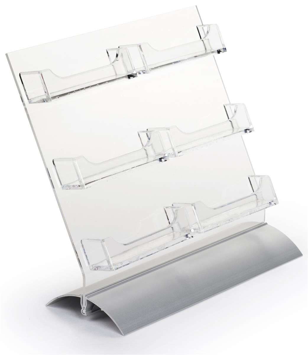 BOX OF 6 SINGLE COMPARTMENT BUSINESS CARD HOLDER TRANSPARENT ACRYLIC DISPENSER 