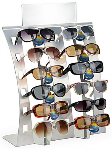 Sunglasses Display Stand Eyeglasses Show Rack Retail Organizer Holder W/ Mirror 