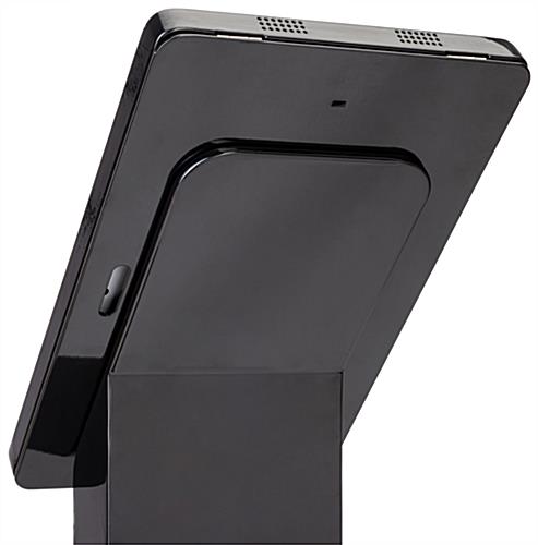 Floor standing custom Surface Pro stand display with accessible camera