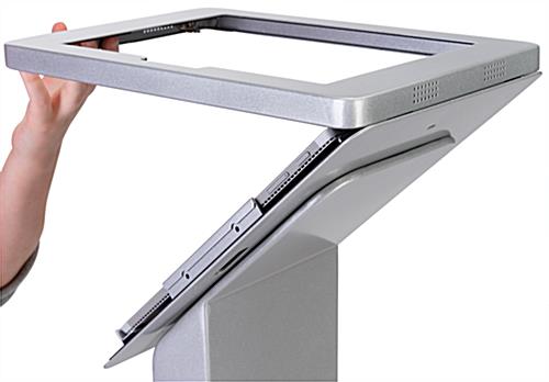 Microsoft Surface Pro floor stand with poster and hinged lid