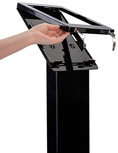 Surface Pro lockable floor stand with tablet enclosure