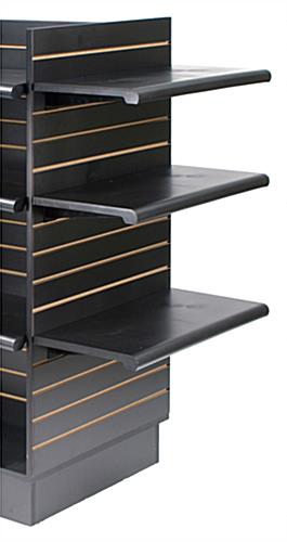 Bullnose Slatwall Shelf Black Plastic, Slat Board Shelves