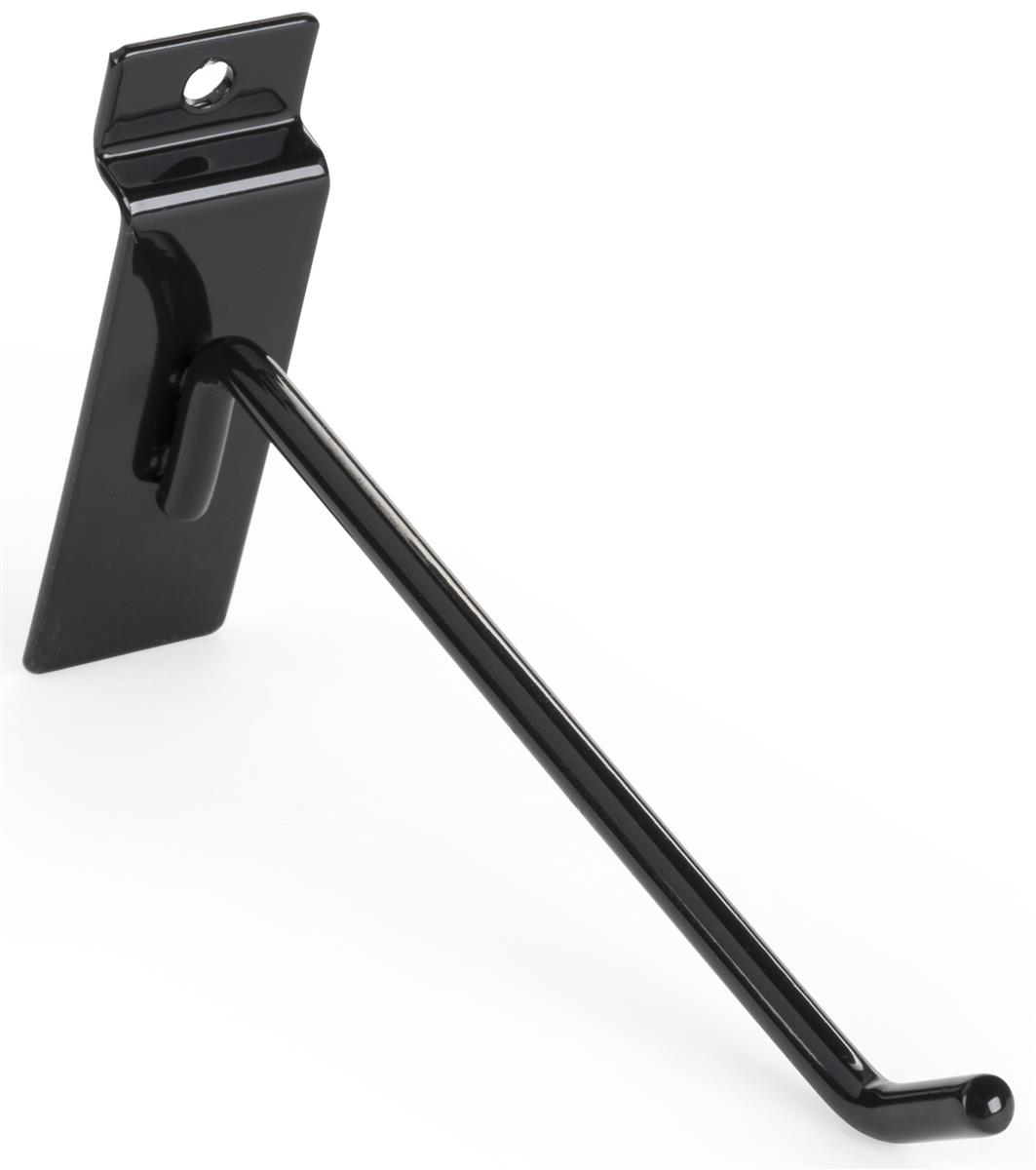 25 Black 6" Slatwall Peg Metal Hooks Slat Wall Display 6mm Diameter Tubing 