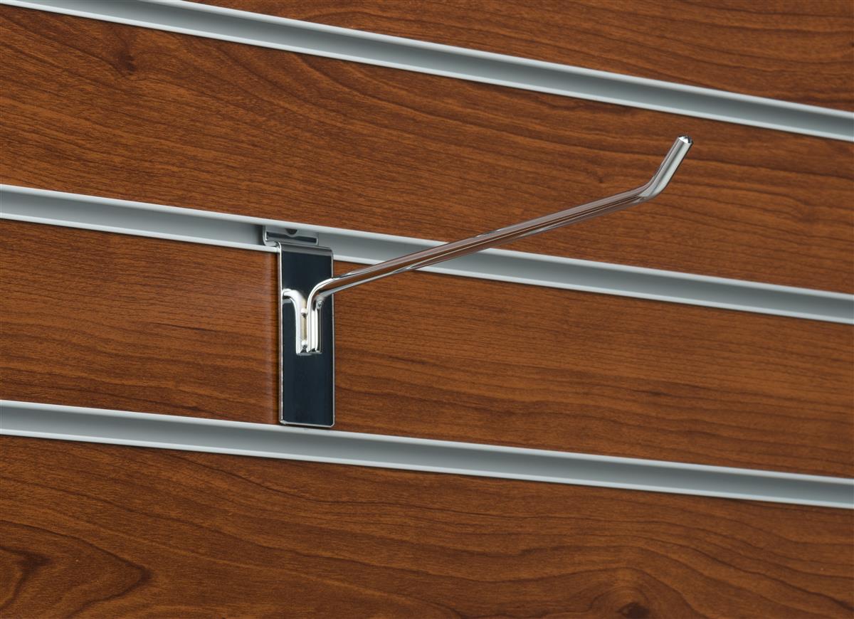 SLAT-WALL CHROME RETAIL SHOP DISPLAY PANEL ACCESSORY HOOKS,ARMS AVAILABLE 