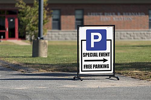 Outdoor 30x40 custom black swinger hang frame sign