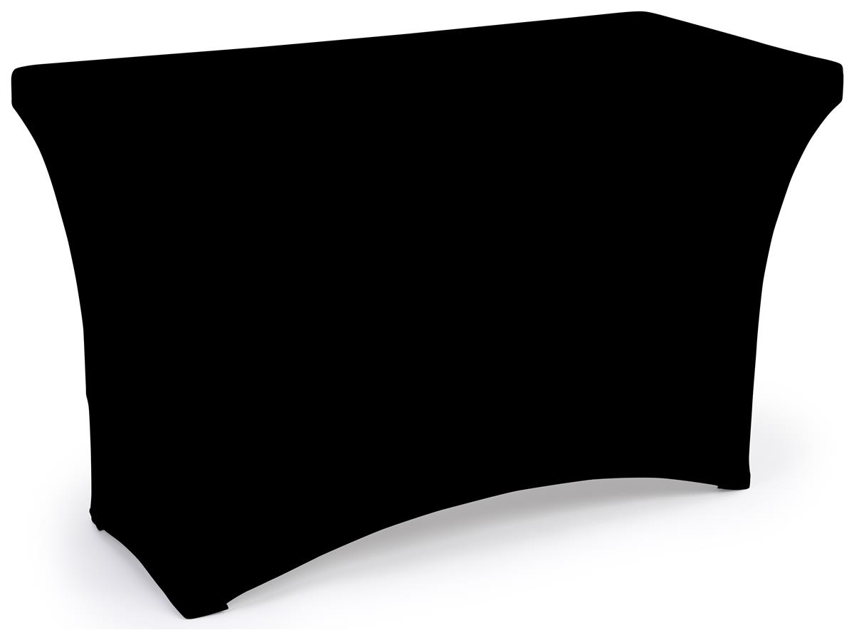Black fitted spandex table covers