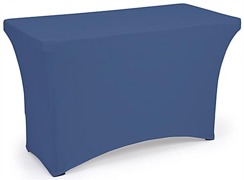 Navy blue fitted spandex table covers