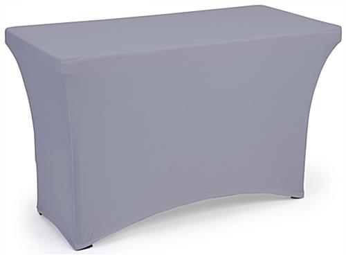 Gray fitted spandex table covers