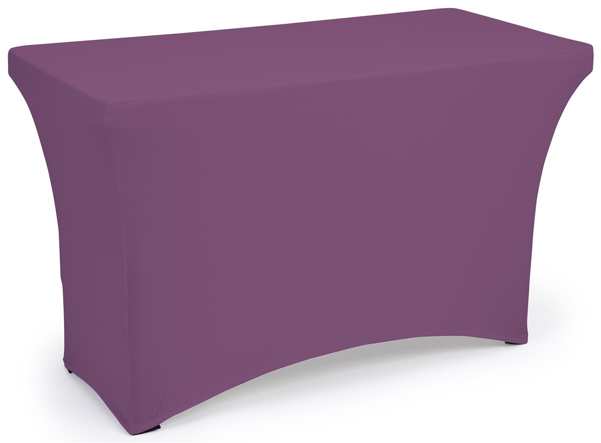 Purple fitted spandex table covers