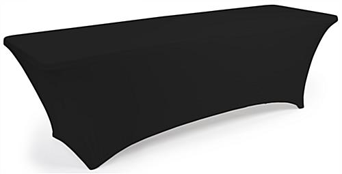 Black fitted spandex table covers