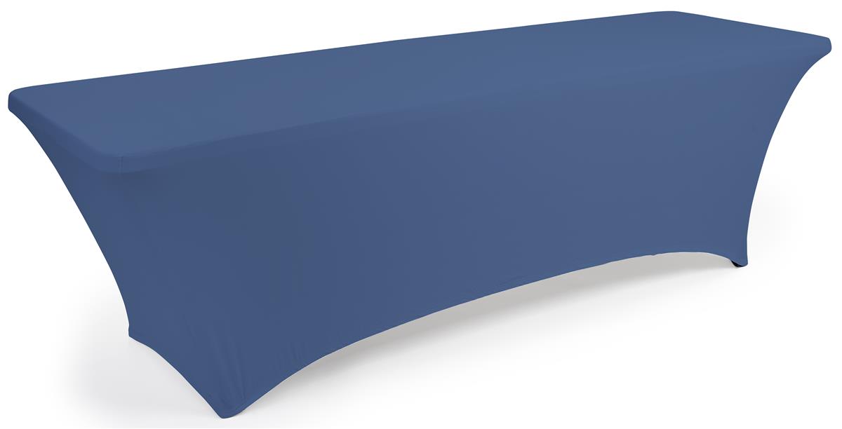 Navy blue fitted spandex table covers
