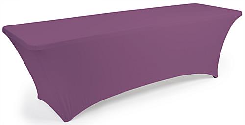 Purple fitted spandex table covers