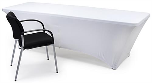 Fitted spandex table covers with back zipper