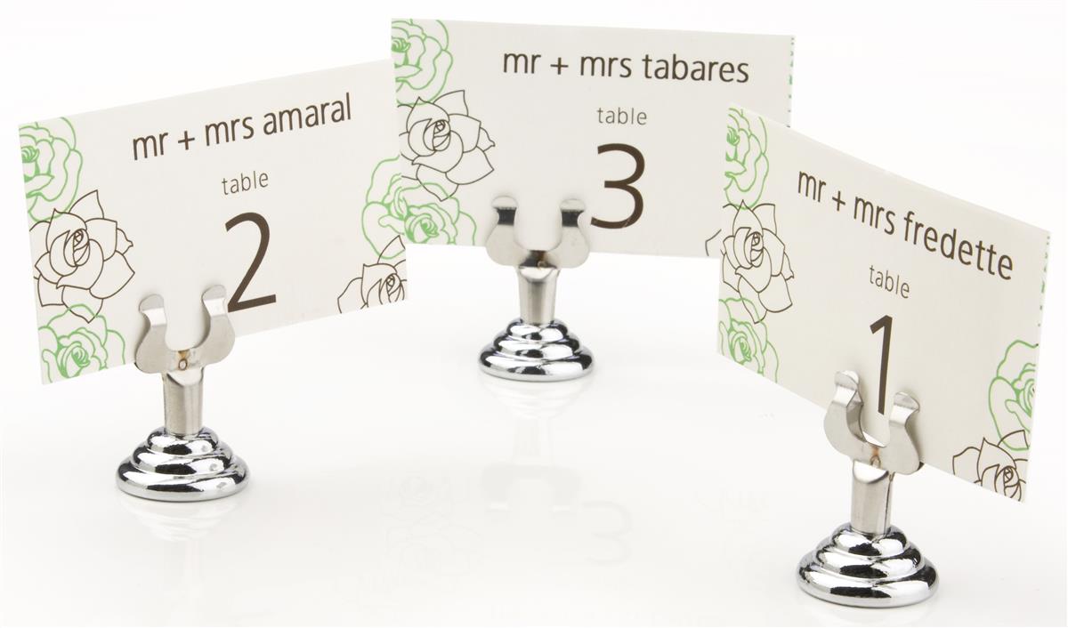 Silver Place Card Holders ClampStyle Silver Display