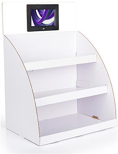 Corrugated digital cardboard tiered counter display stand