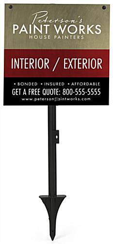 Plastic t-bar sign stakes with landscape orientation