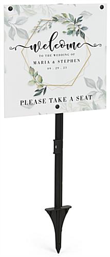 Custom Coroplast® graphic for TCADREBLK sign stake with landscape orientation