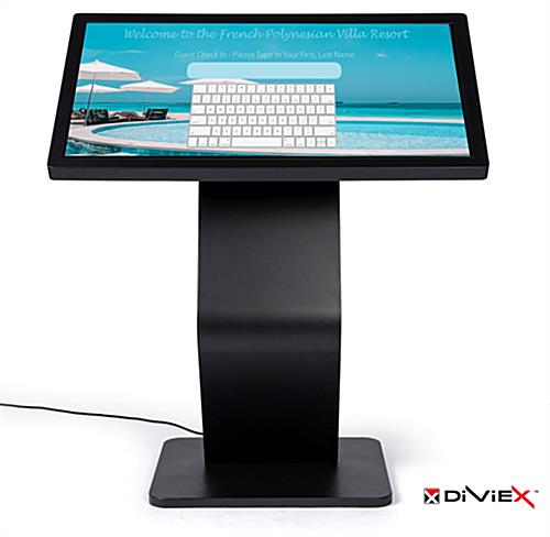 Electronic touchscreen floor display kiosk with Bluetooth capability